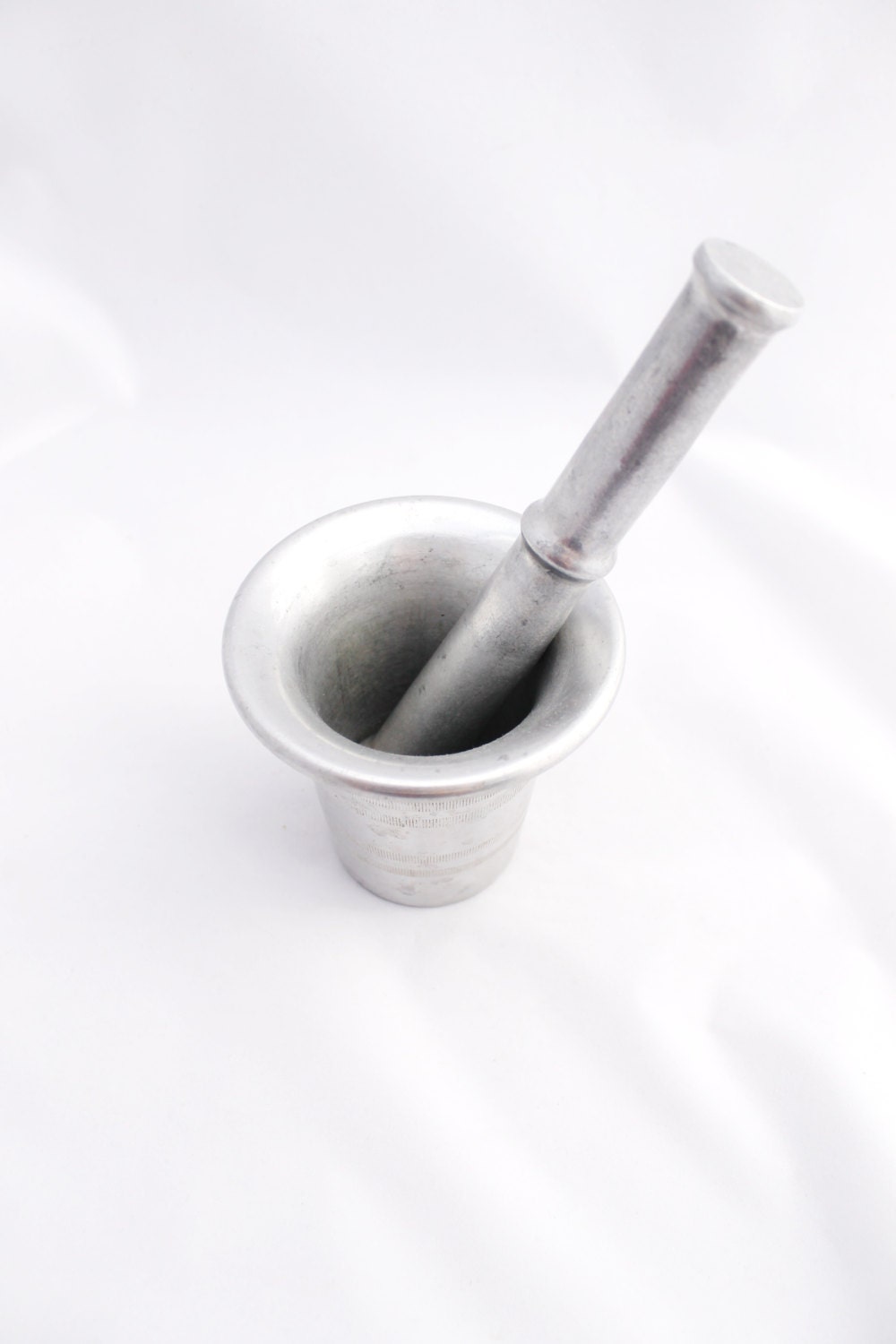 Vintage stainless still Mortar & Pestle - Soviet Union 1970