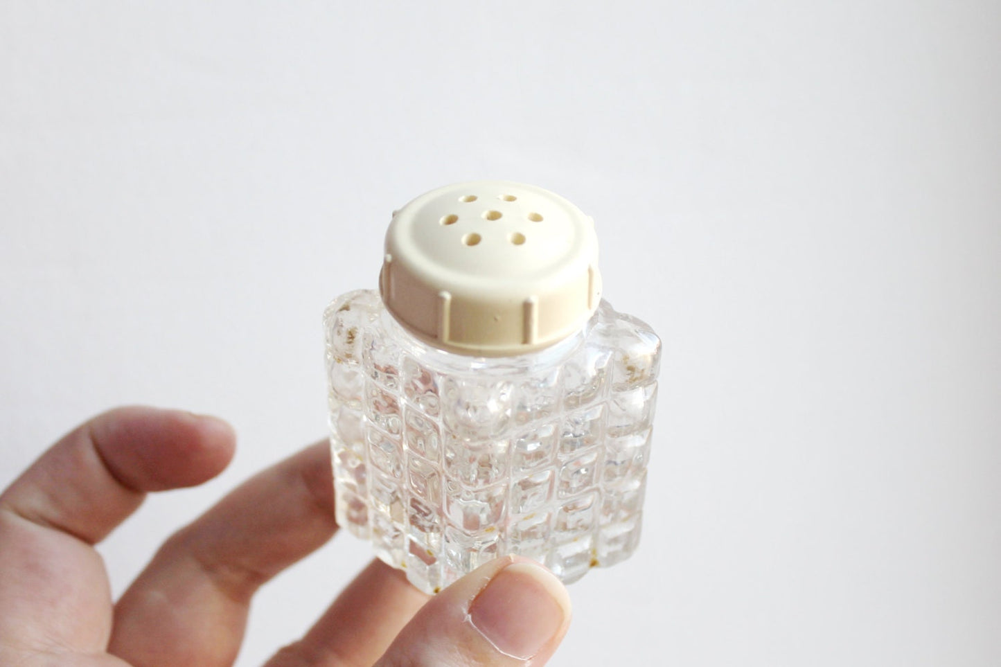 Vintage Soviet Era Cut Glass Salt Shaker - Soviet kitchen - USSR 1970s