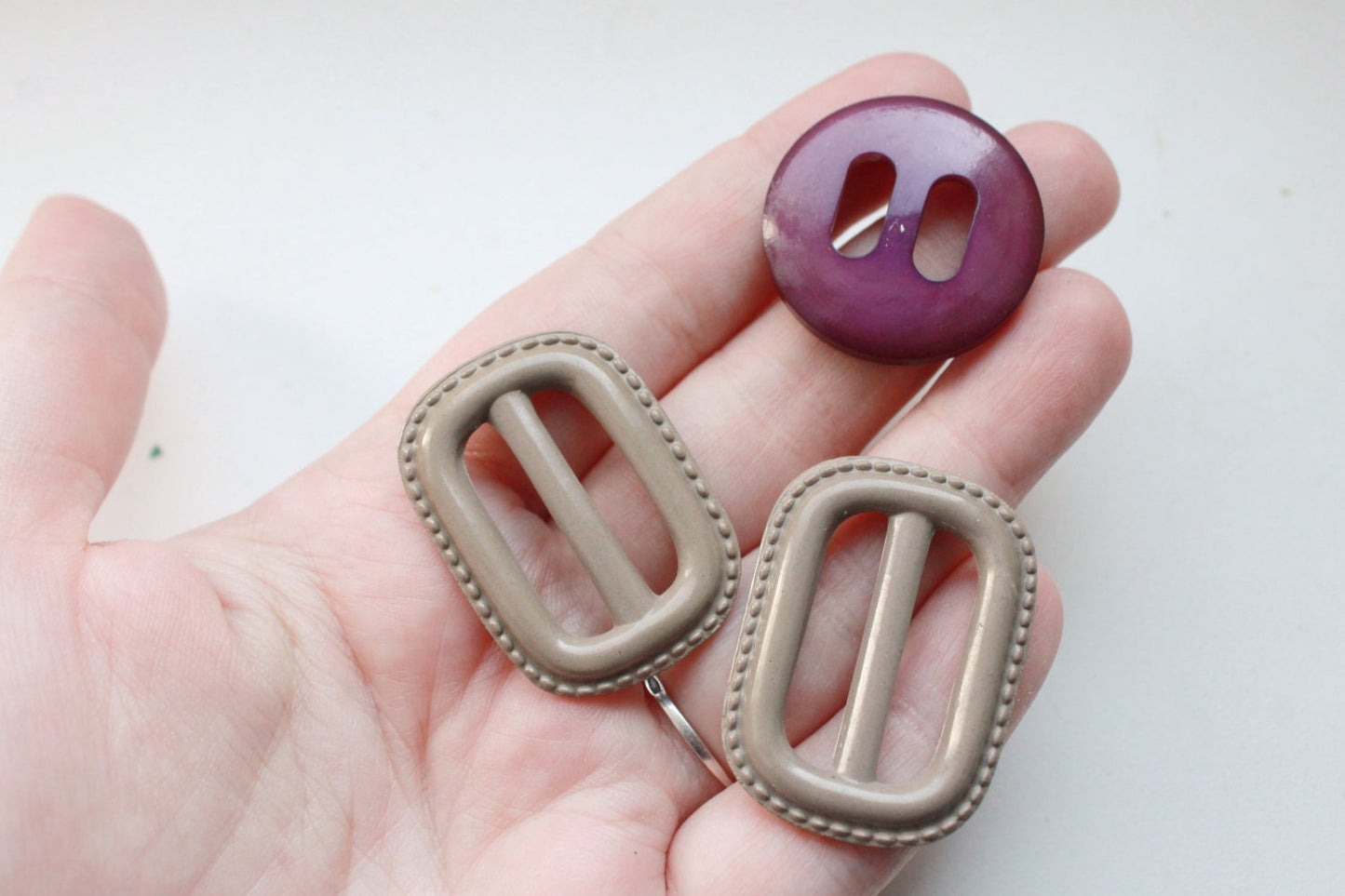 Set of 8 USSR soviet sewing supplies - BUCKLES - 1980s - plastic, metall