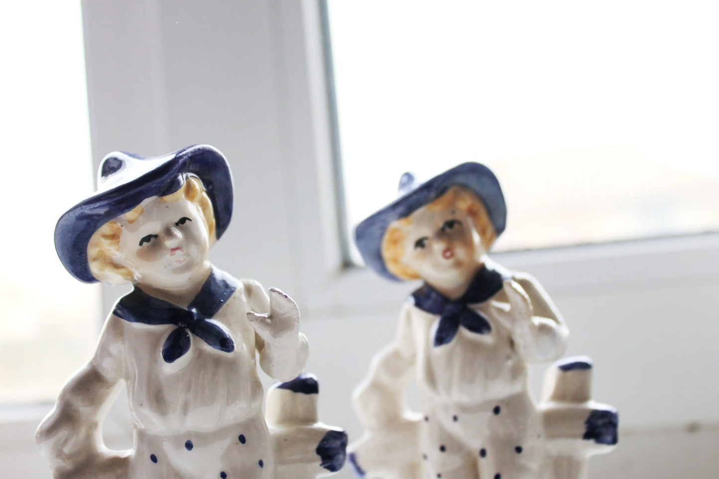 Vintage Porcelain boy in blue hat - soviet porcelain figurine - USSR decor - USSR vintage - later 1980s