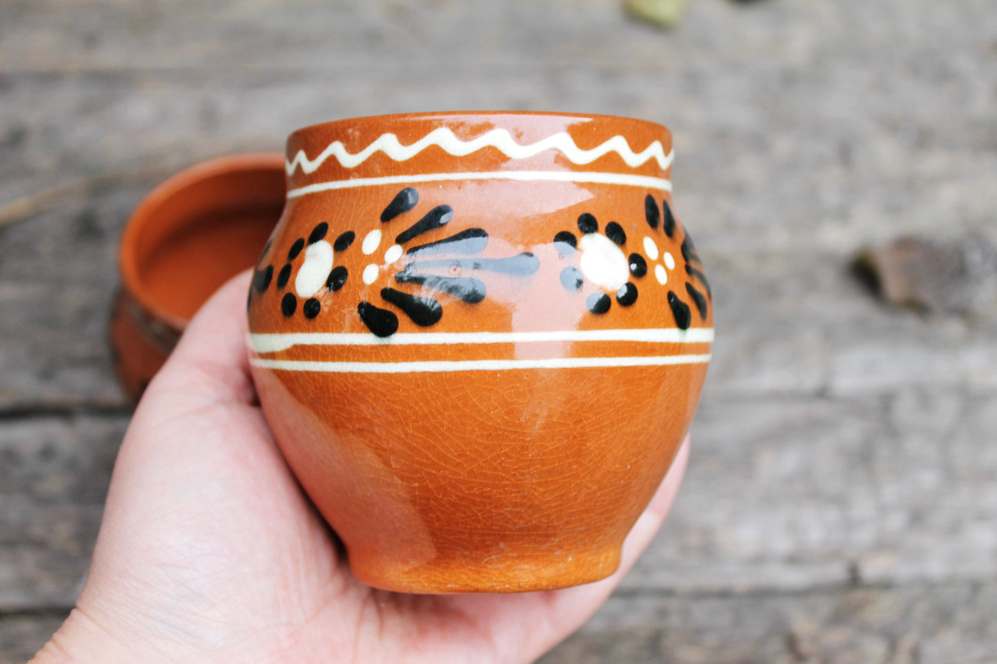 Set of two Old Ceramic Pottery Vintage Clay Pots - Old Brown Pots Ukrainian traditional jar - USSR pottery jugs - handmade pottery jugs