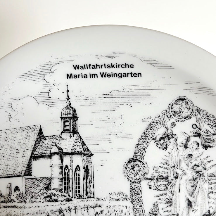 Vintage German Porcelain Collector Plate Volkach – Wallfahrtskirche Maria im Weingarten – Winterling Bavaria Schwarzenbach – Souvenir Plate