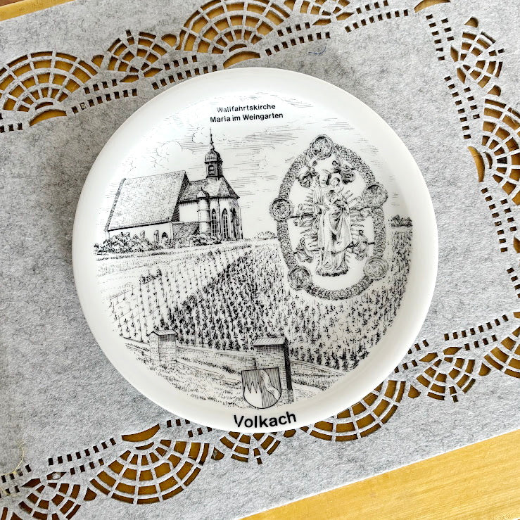 Vintage German Porcelain Collector Plate Volkach – Wallfahrtskirche Maria im Weingarten – Winterling Bavaria Schwarzenbach – Souvenir Plate
