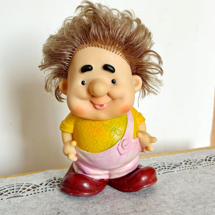 Vintage Soviet Rubber Toy – “Karlsson” Character – 1980s USSR Figurine – Large Collectible - 002