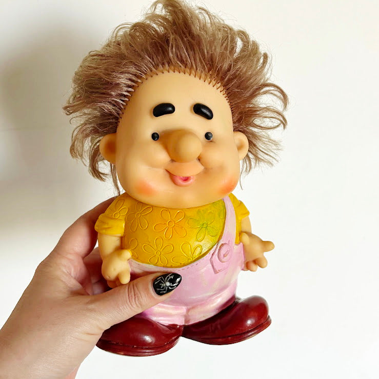 Vintage Soviet Rubber Toy – “Karlsson” Character – 1980s USSR Figurine – Large Collectible - 002