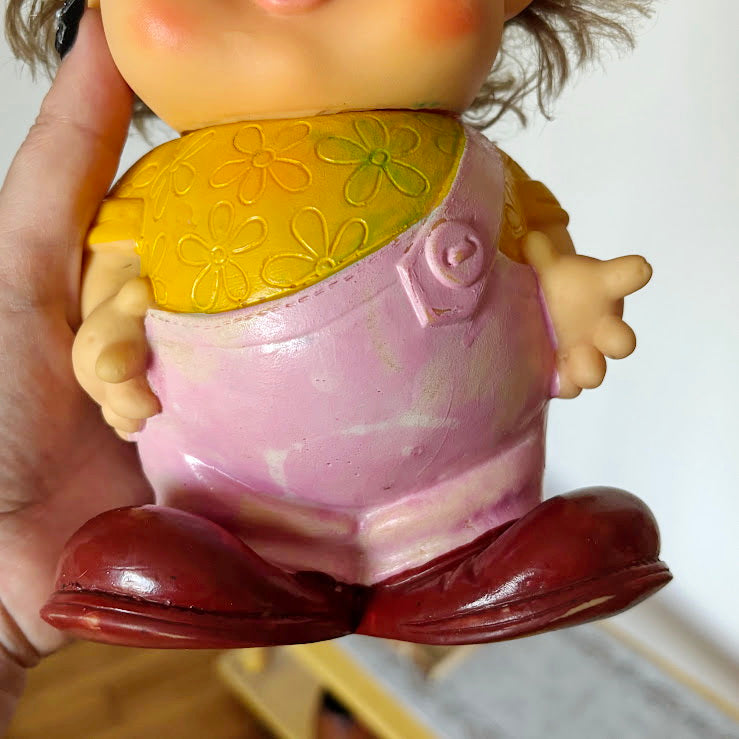 Vintage Soviet Rubber Toy – “Karlsson” Character – 1980s USSR Figurine – Large Collectible - 002