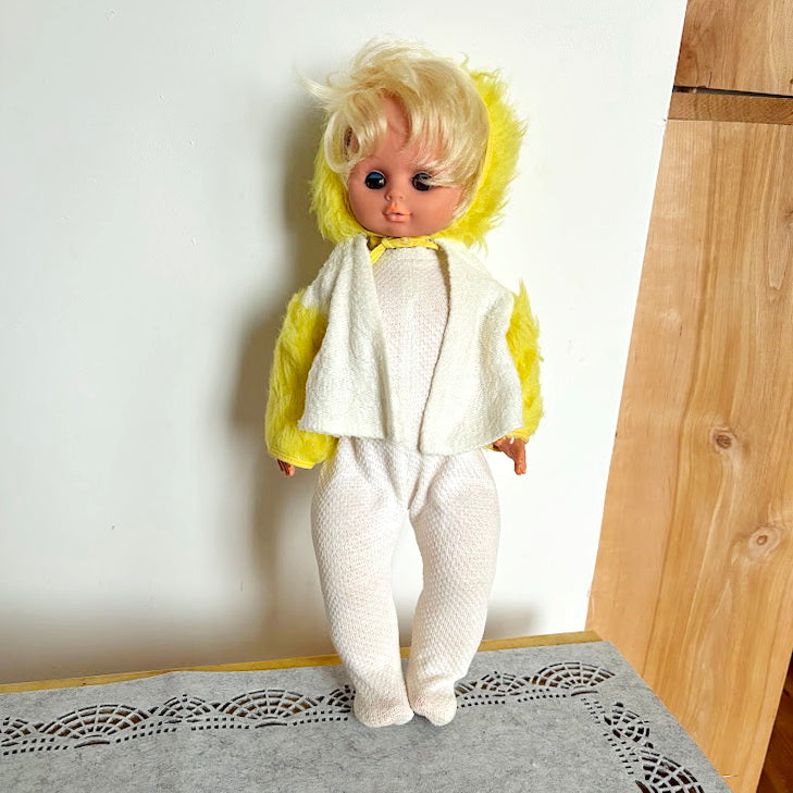 Vintage Soviet Era Doll 44 cm, Original Clothing, Blonde Hair, Hand-Painted Face, 1970s–1980s Collectible Toy