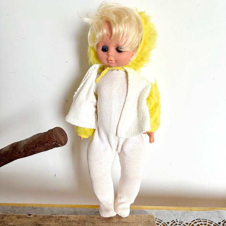 Vintage Soviet Era Doll 44 cm, Original Clothing, Blonde Hair, Hand-Painted Face, 1970s–1980s Collectible Toy