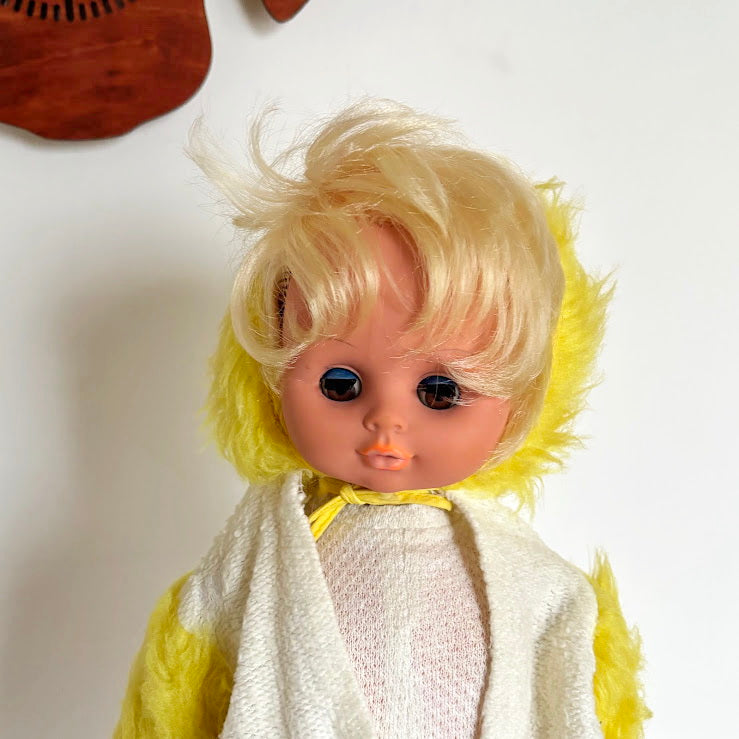 Vintage Soviet Era Doll 44 cm, Original Clothing, Blonde Hair, Hand-Painted Face, 1970s–1980s Collectible Toy