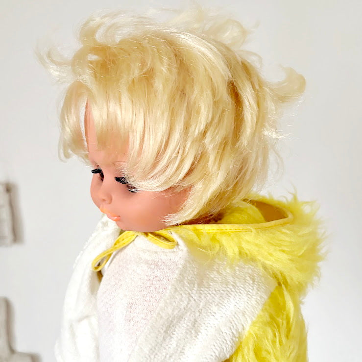 Vintage Soviet Era Doll 44 cm, Original Clothing, Blonde Hair, Hand-Painted Face, 1970s–1980s Collectible Toy