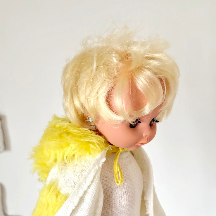 Vintage Soviet Era Doll 44 cm, Original Clothing, Blonde Hair, Hand-Painted Face, 1970s–1980s Collectible Toy