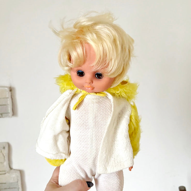 Vintage Soviet Era Doll 44 cm, Original Clothing, Blonde Hair, Hand-Painted Face, 1970s–1980s Collectible Toy