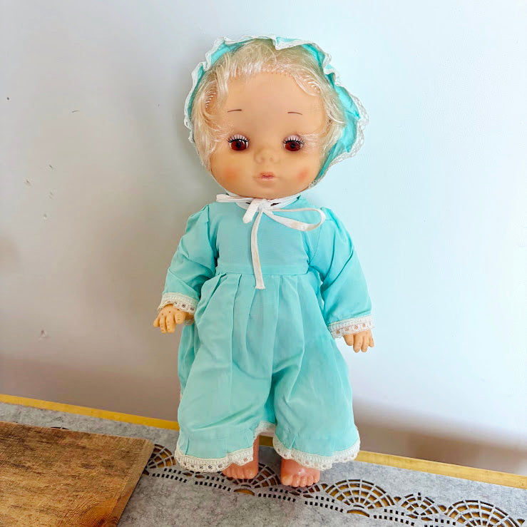 Vintage Soviet Baby Doll Pupsik with Original Outfit, 41 cm, 1970s–1980s Collectible