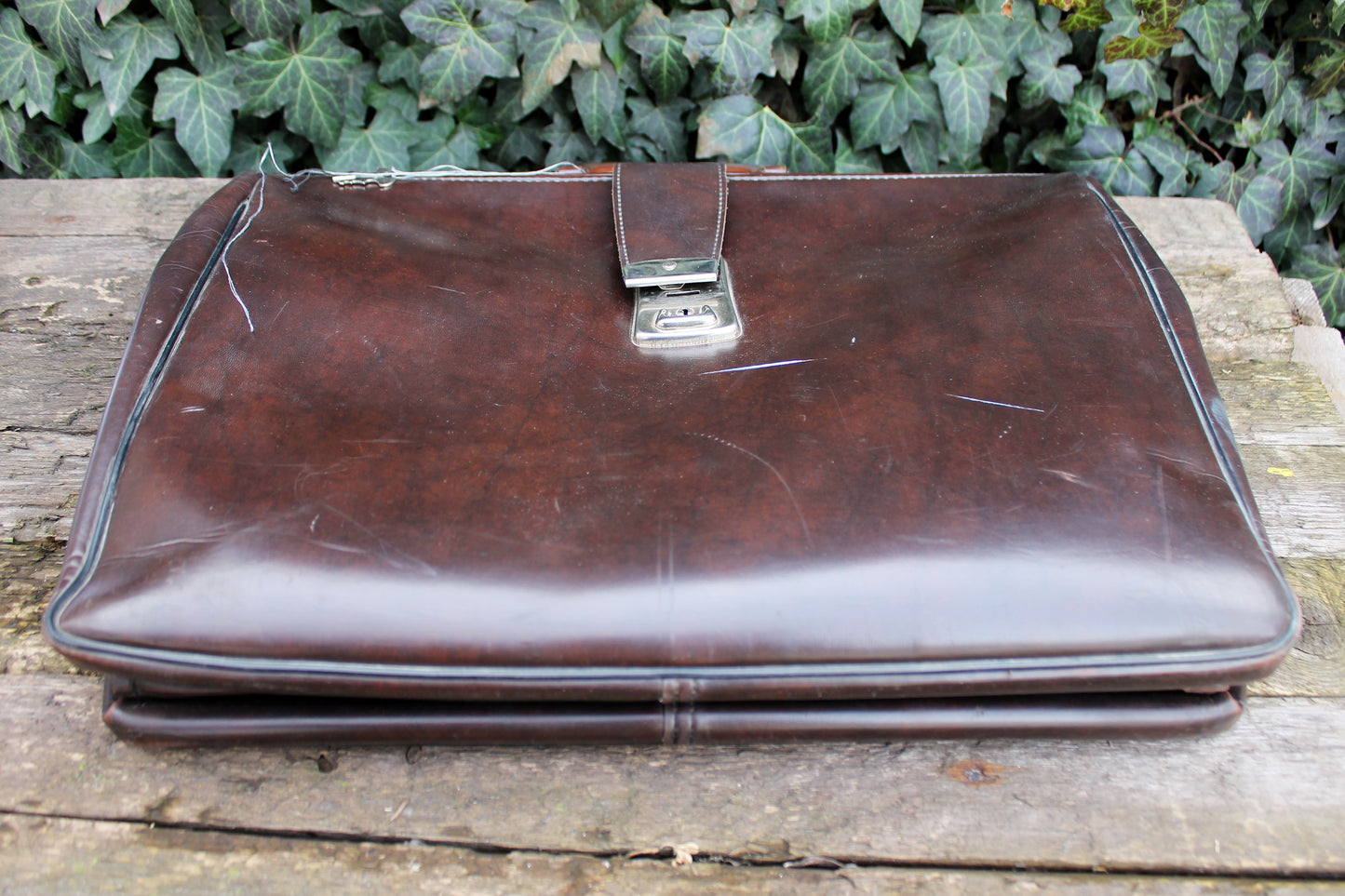 Vintage Soviet busines Bag - Suitcase - Classic Male Original Leather bag USSR - 1970s