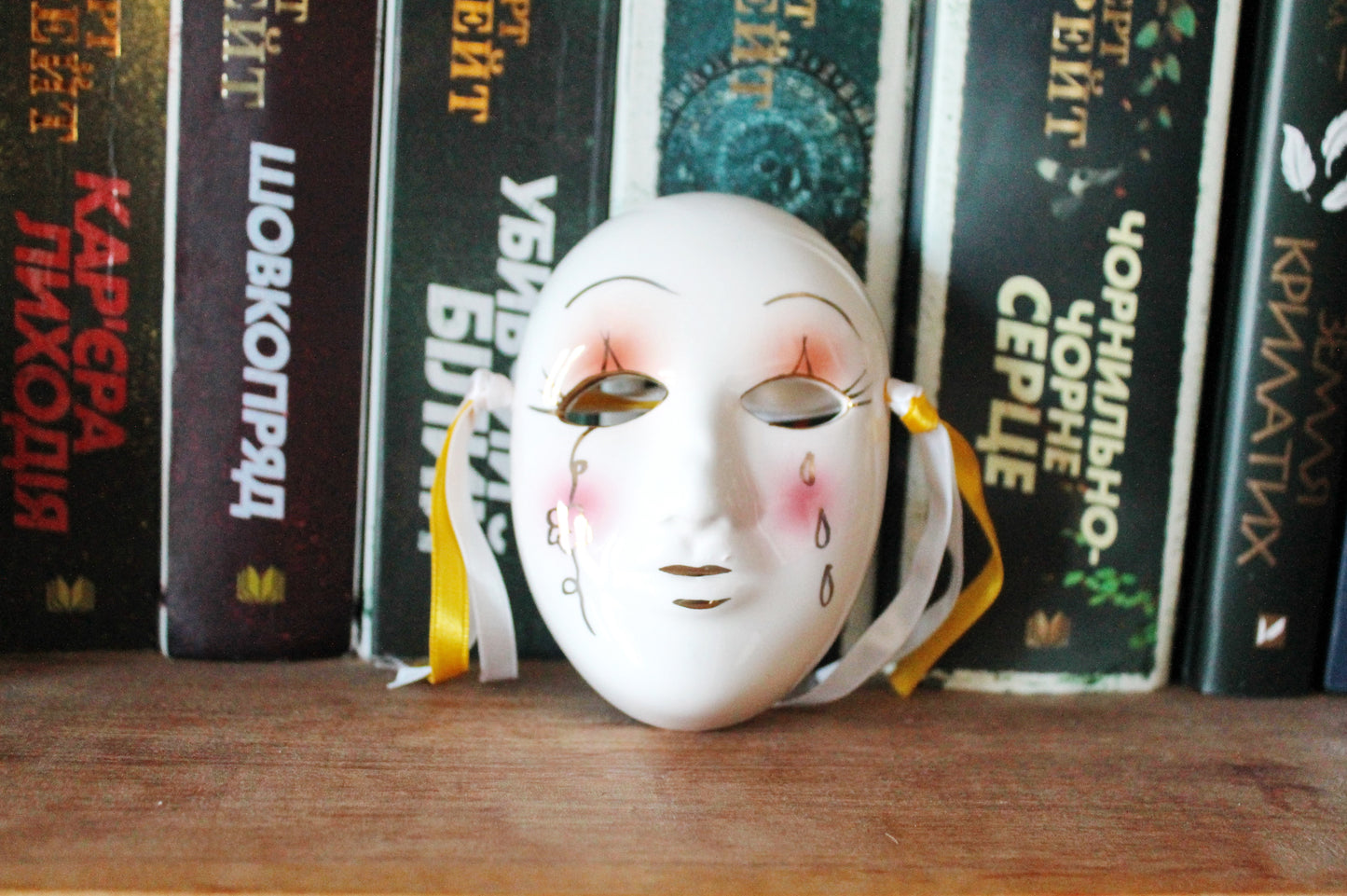 Vintage ceramic small Venetian mask - 3.9 inches - Souvenir Venice mask - 1990-2000s