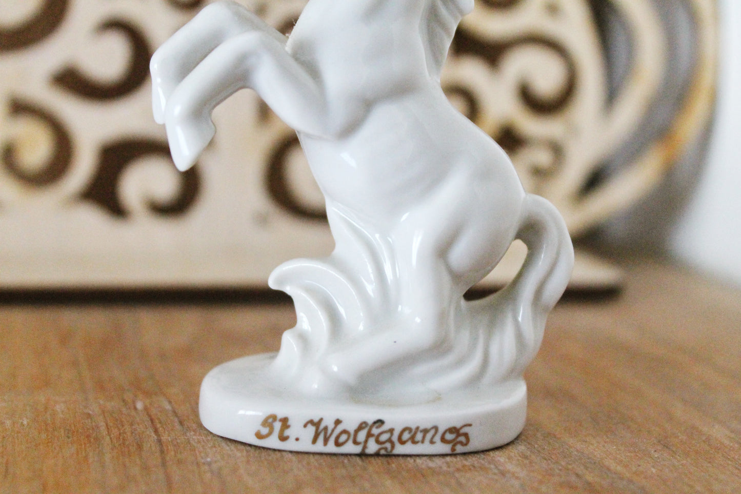 Vintage White horse St Wolfgang Porcelain Figurine 3.5 inches - Austria - 1980s