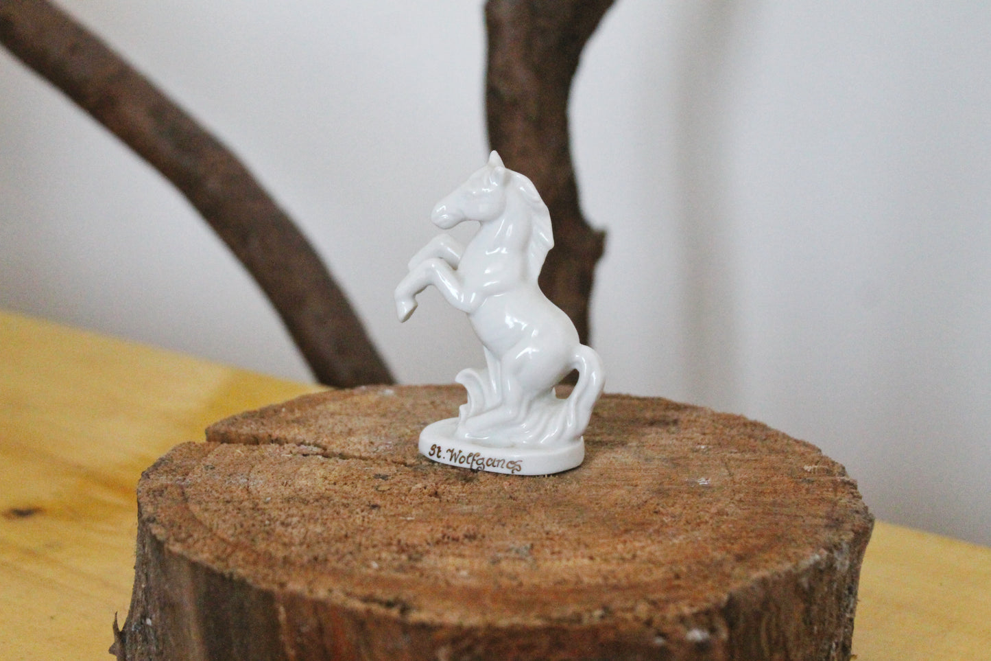 Vintage White horse St Wolfgang Porcelain Figurine 3.5 inches - Austria - 1980s