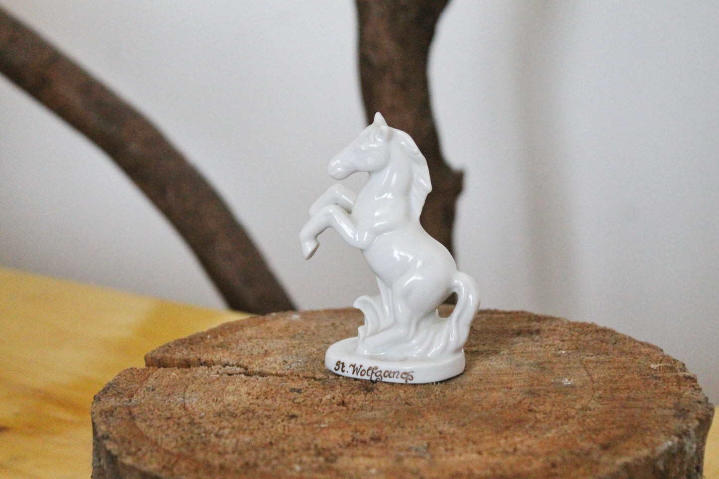 Vintage White horse St Wolfgang Porcelain Figurine 3.5 inches - Austria - 1980s