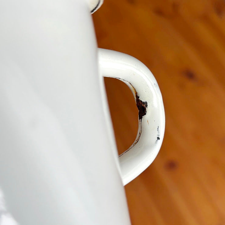 Vintage Enamel Children Mug with Hedgehog Illustration Soviet Era 1970-80s