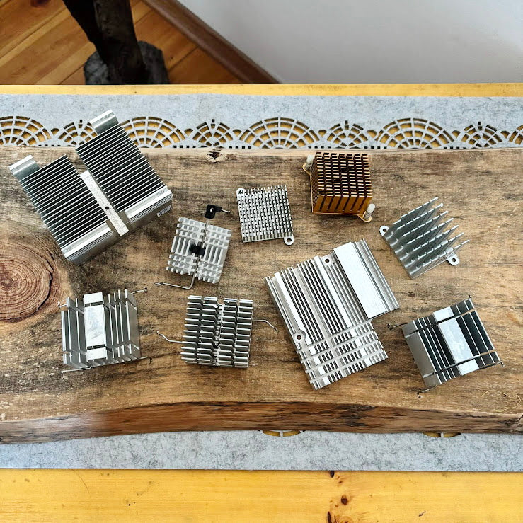 Vintage Computer Heatsink Lot of 9 Aluminum Chipset VRM GPU Cooling Radiators DIY Art Parts
