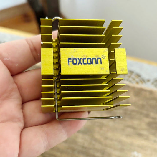 Vintage Foxconn Aluminum Heatsink Chipset Cooler VRM Northbridge GPU DIY Art Industrial Decor