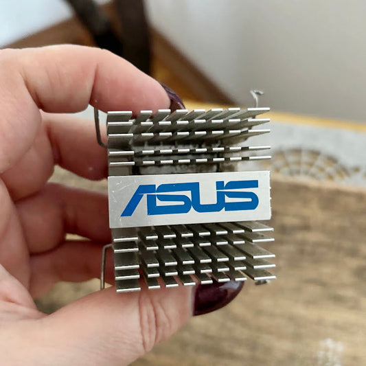 Vintage ASUS Aluminum Heatsink for Motherboard Chipset or GPU | Computer Hardware Salvage | Tech Parts for DIY & Art