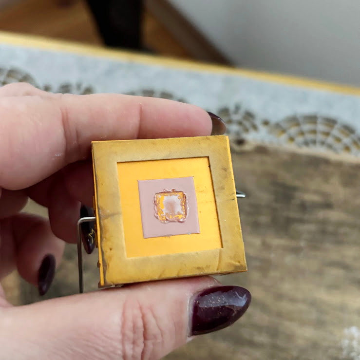 Vintage ASRock Aluminum Chipset Heatsink With Mounting Clips, Gold PC Cooling Radiator, Tech Parts For Art Projects