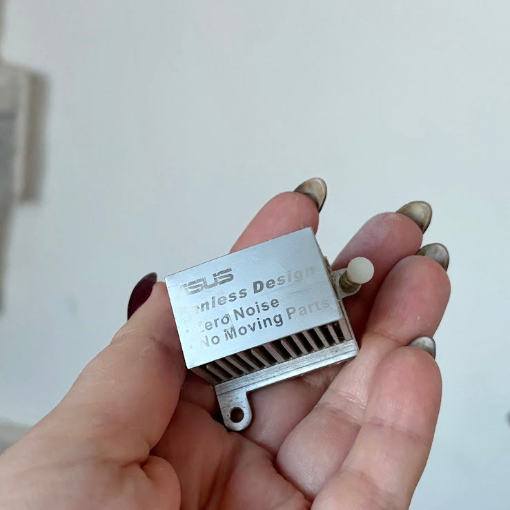 ASUS Fanless Heatsink Vintage Computer Part, Motherboard Chipset Cooling Radiator, Passive Aluminum PC Heatsink, Tech Craft Supply