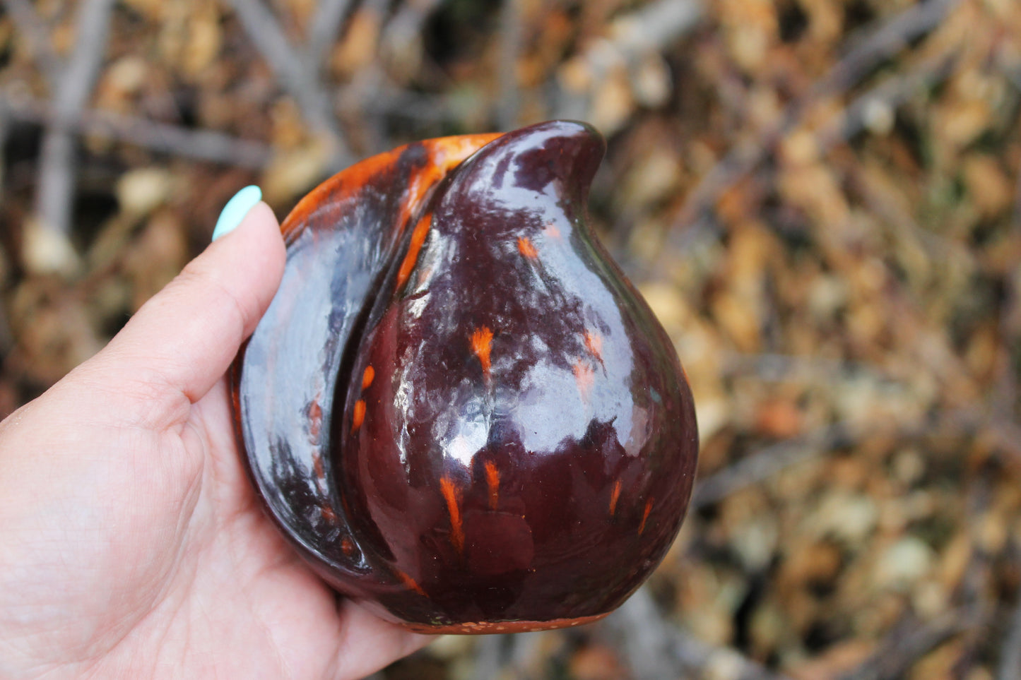 Vintage Brown small Ceramic Vase - 1970s - made in USSR