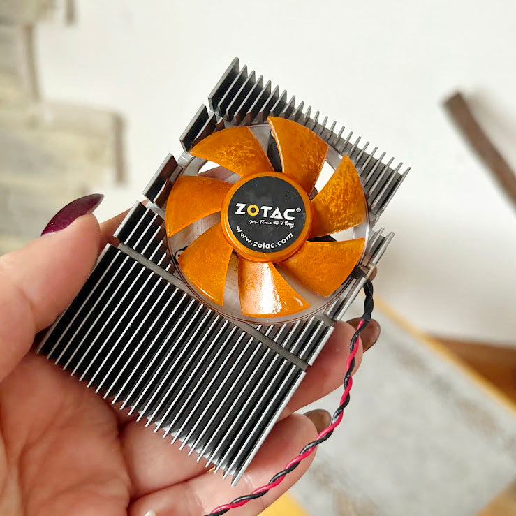 Vintage ZOTAC Laptop Cooling Fan with Aluminum Heatsink Small GPU Chipset Cooler