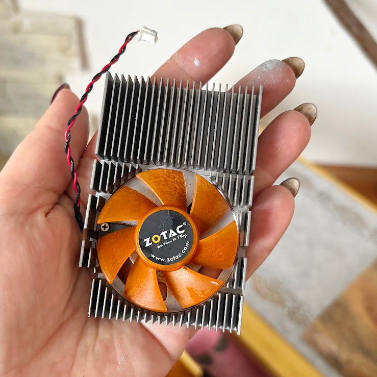 Vintage ZOTAC Laptop Cooling Fan with Aluminum Heatsink Small GPU Chipset Cooler