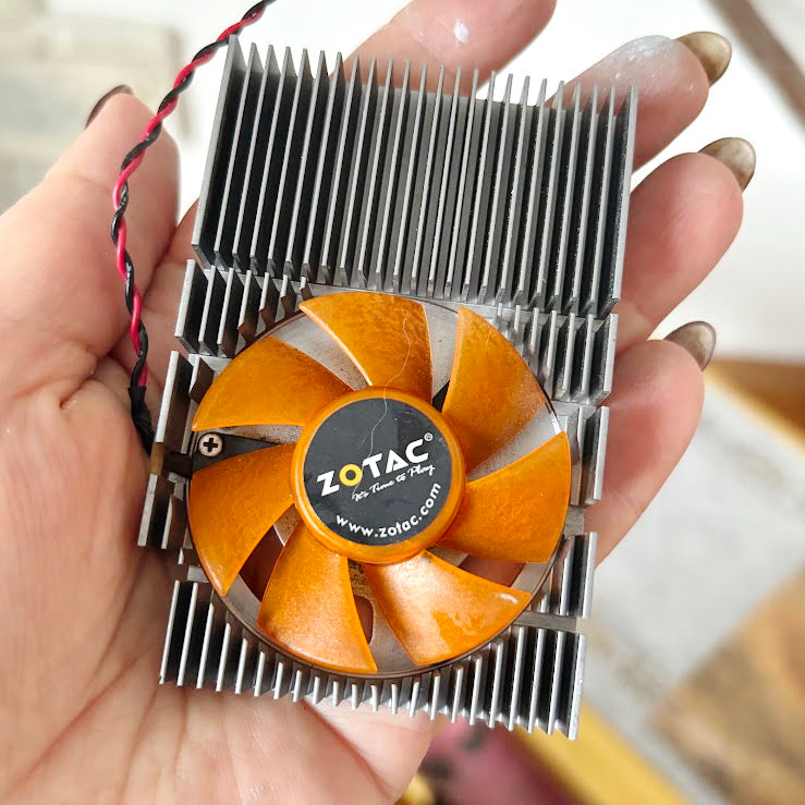Vintage ZOTAC Laptop Cooling Fan with Aluminum Heatsink Small GPU Chipset Cooler