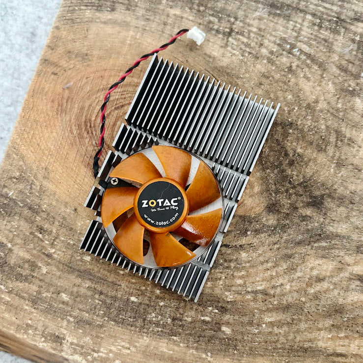Vintage ZOTAC Laptop Cooling Fan with Aluminum Heatsink Small GPU Chipset Cooler