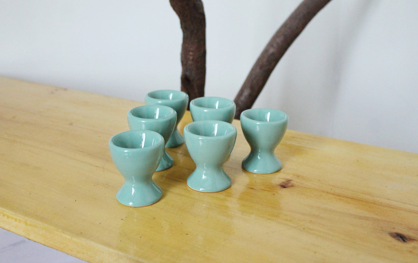 Set of 6 Vintage porcelain egg holders - 2.5 inches - Vintage Germany ceramic egg stand - 1980s