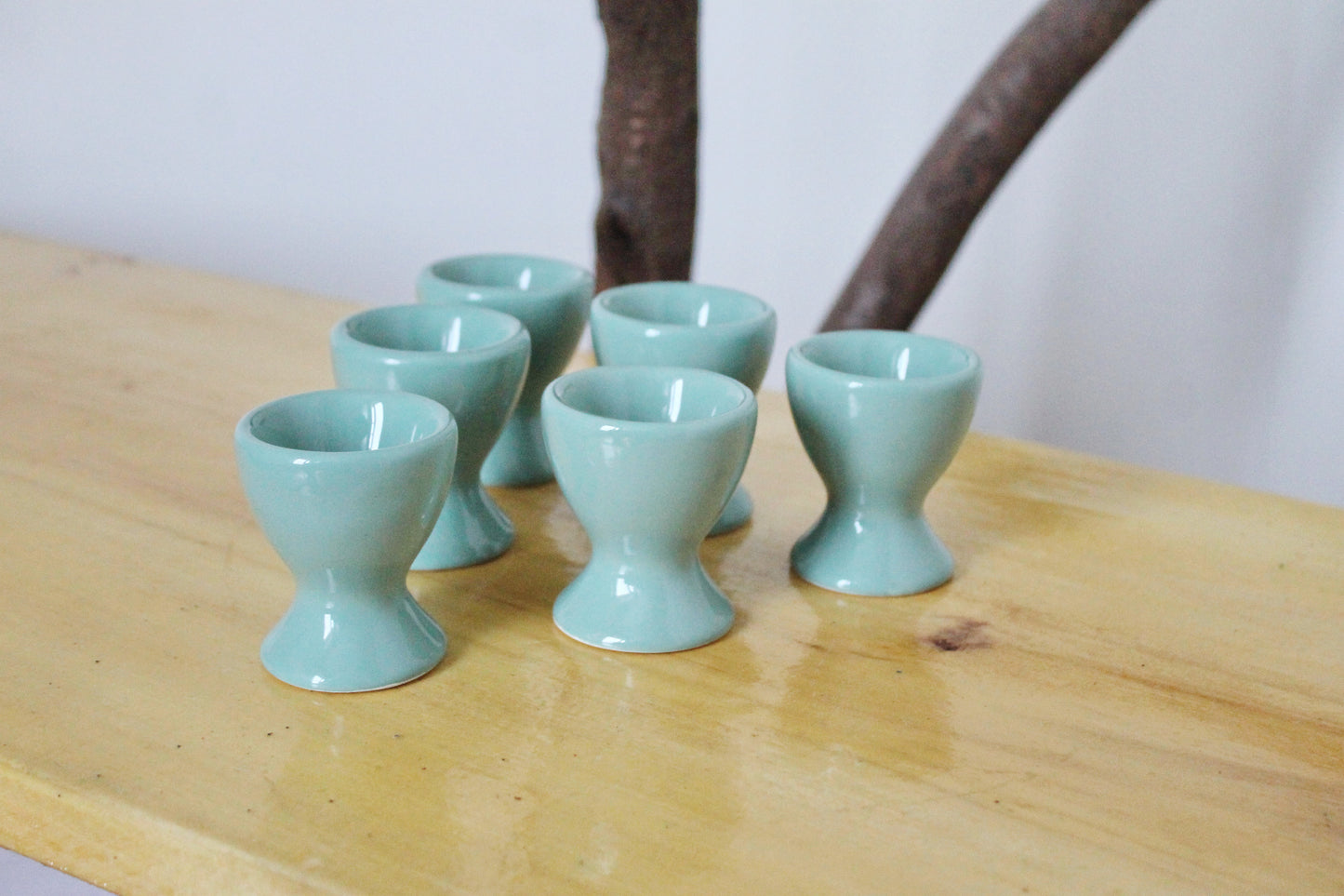 Set of 6 Vintage porcelain egg holders - 2.5 inches - Vintage Germany ceramic egg stand - 1980s