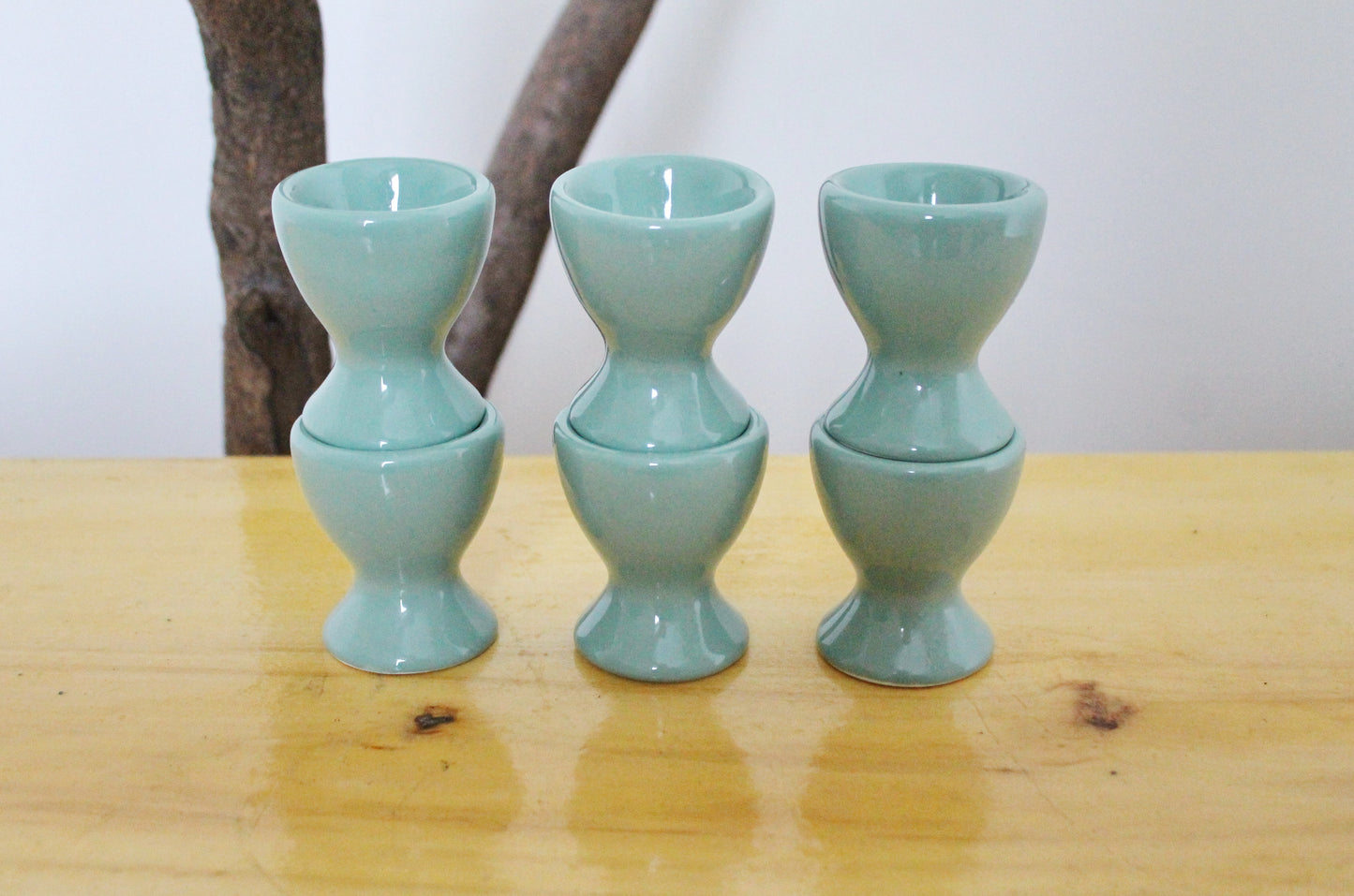 Set of 6 Vintage porcelain egg holders - 2.5 inches - Vintage Germany ceramic egg stand - 1980s