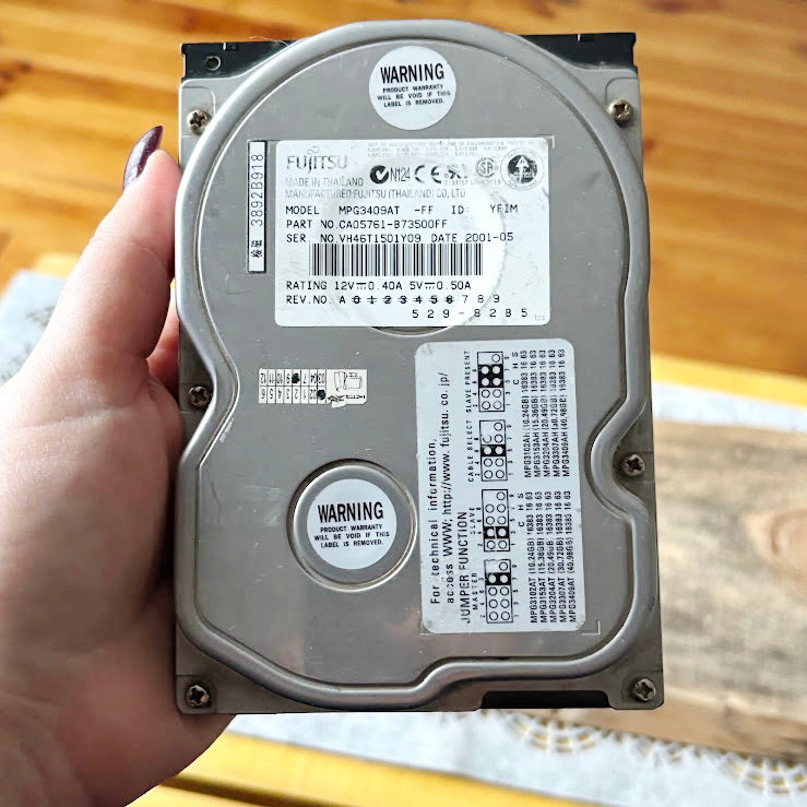 Vintage Fujitsu 3.5" IDE Hard Disk Drive MPG3409AT 40GB Desktop HDD 2001 Untested Computer Part