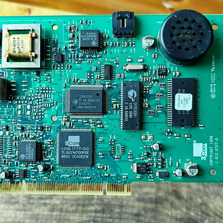 Vintage 3Com PCI Voice Telephony Sound Card Internal PC Expansion Board Late 1990s Early 2000s Untested
