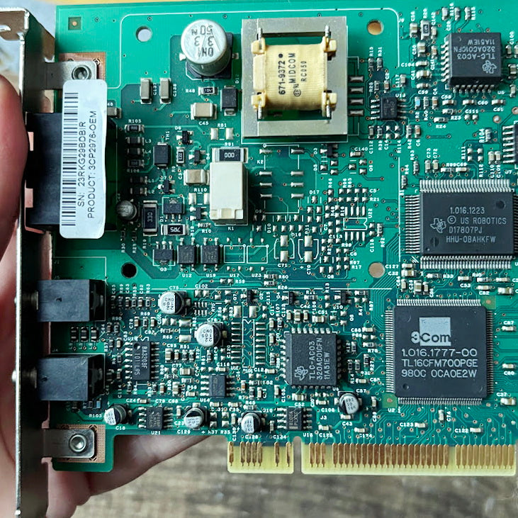 Vintage 3Com PCI Voice Telephony Sound Card Internal PC Expansion Board Late 1990s Early 2000s Untested