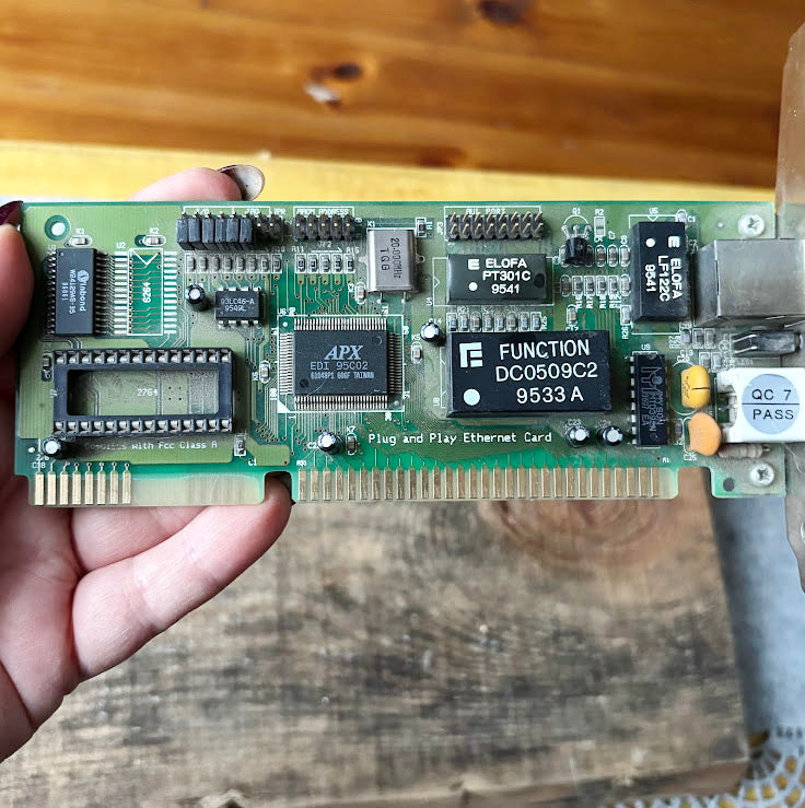 Vintage ISA Ethernet Network Cards Set 10Mbps Plug and Play LAN Adapters Mid 1990s Retro PC Expansion Boards Untested