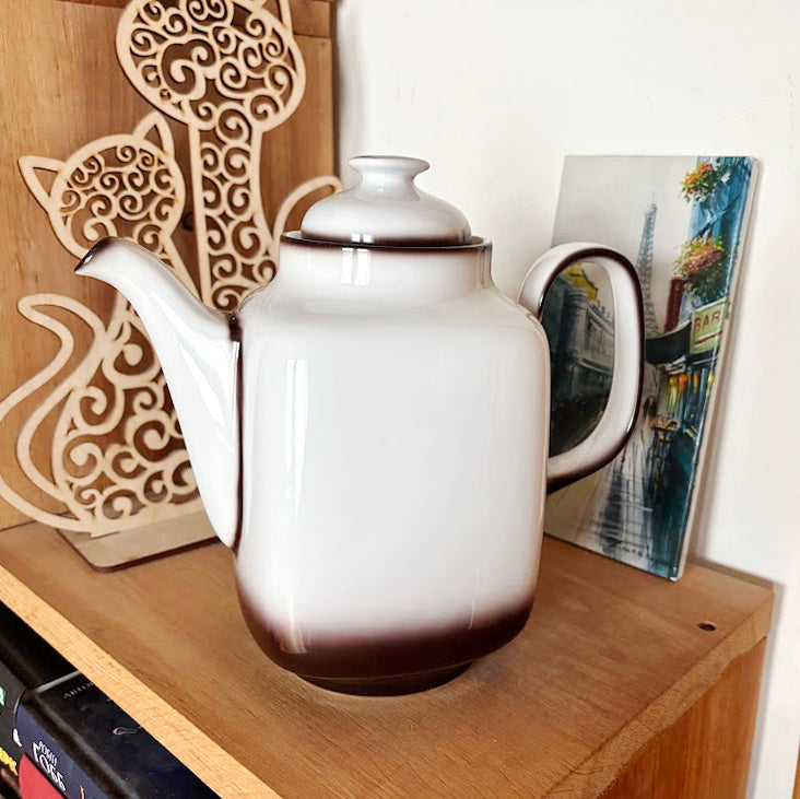 Vintage Winterling Bavaria Porcelain Coffee Pot Marktleuthen Germany Elegant Brown Ombre Mid Century Tea Server