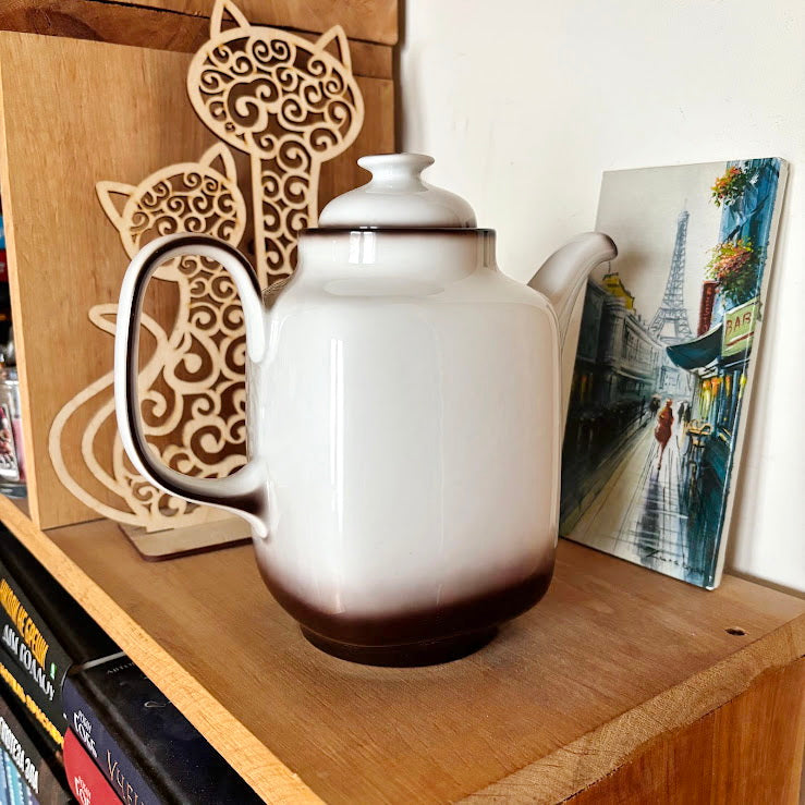 Vintage Winterling Bavaria Porcelain Coffee Pot Marktleuthen Germany Elegant Brown Ombre Mid Century Tea Server