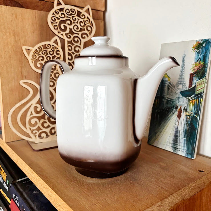 Vintage Winterling Bavaria Porcelain Coffee Pot Marktleuthen Germany Elegant Brown Ombre Mid Century Tea Server