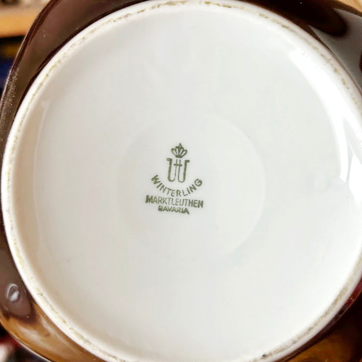 Vintage Winterling Bavaria Porcelain Coffee Pot Marktleuthen Germany Elegant Brown Ombre Mid Century Tea Server