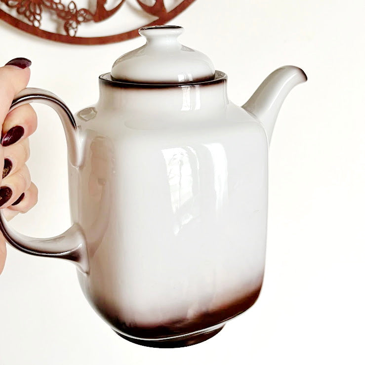 Vintage Winterling Bavaria Porcelain Coffee Pot Marktleuthen Germany Elegant Brown Ombre Mid Century Tea Server
