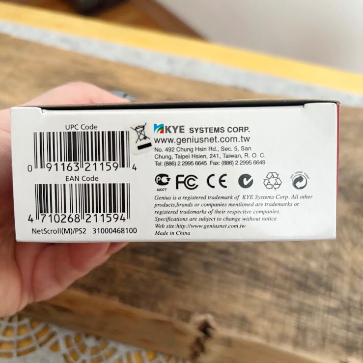 Vintage Genius NetScroll PS/2 Wired Mouse, New Old Stock in Box, Factory Sealed, Retro Computing Mouse for Windows XP/98/ME, Untested