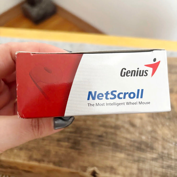 Vintage Genius NetScroll PS/2 Wired Mouse, New Old Stock in Box, Factory Sealed, Retro Computing Mouse for Windows XP/98/ME, Untested