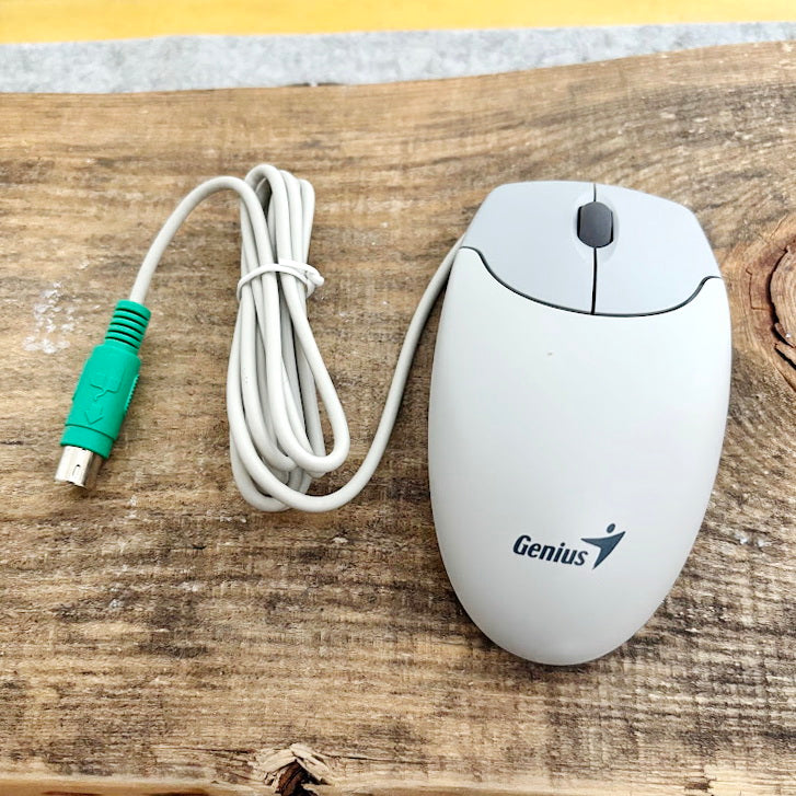 Vintage Genius NetScroll PS/2 Wired Mouse, New Old Stock in Box, Factory Sealed, Retro Computing Mouse for Windows XP/98/ME, Untested