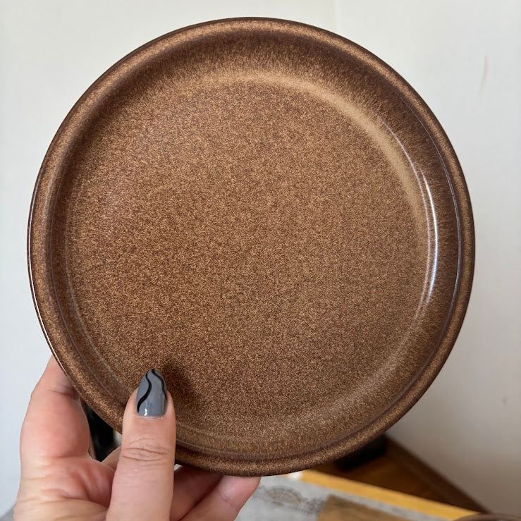 Vintage Winterling Bavaria Stoneware Set, Brown Speckled Tea Coffee Set 9pc, Mid-Century Modern German Pottery