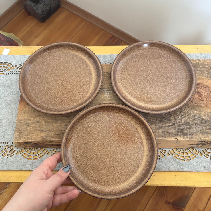 Vintage Winterling Bavaria Stoneware Set, Brown Speckled Tea Coffee Set 9pc, Mid-Century Modern German Pottery